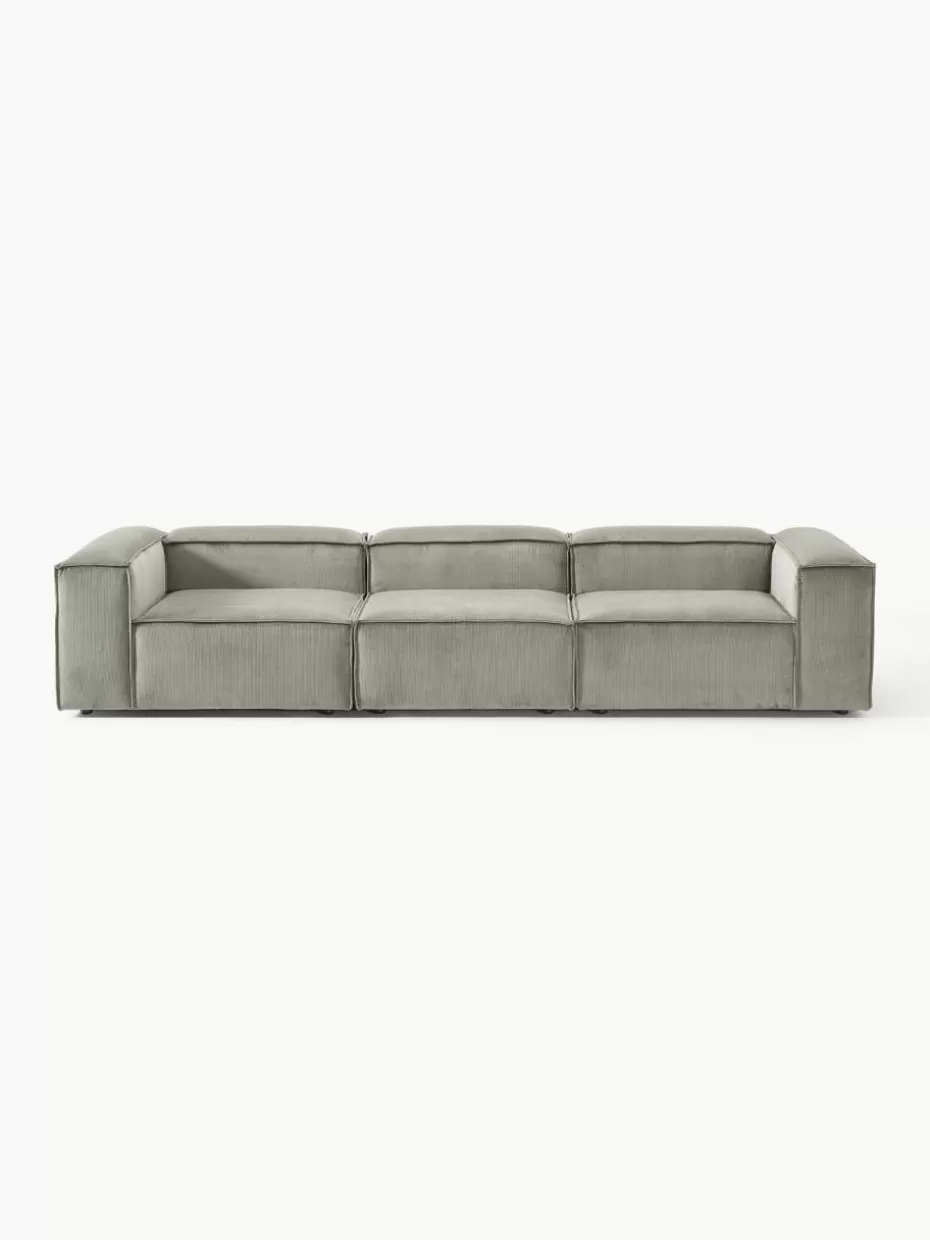 Sofas | Sofaserien-Westwing Collection Modulares Sofa Lennon (4-Sitzer) aus Cord Cord Grau