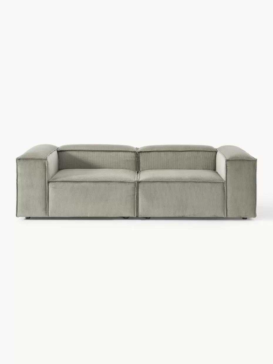Sofas | Sofaserien-Westwing Collection Modulares Sofa Lennon (3-Sitzer) aus Cord Cord Grau