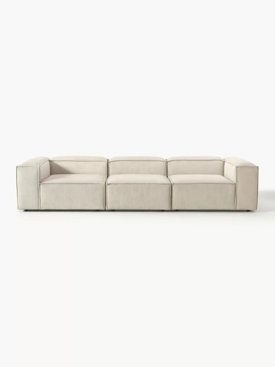 Sofas | Sofaserien-Westwing Collection Modulares Sofa Lennon (4-Sitzer) aus Cord Cord Hellbeige