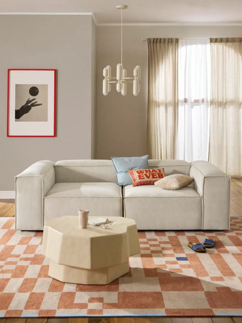 Sofas | Sofaserien-Westwing Collection Modulares Sofa Lennon (3-Sitzer) aus Cord Cord Hellbeige