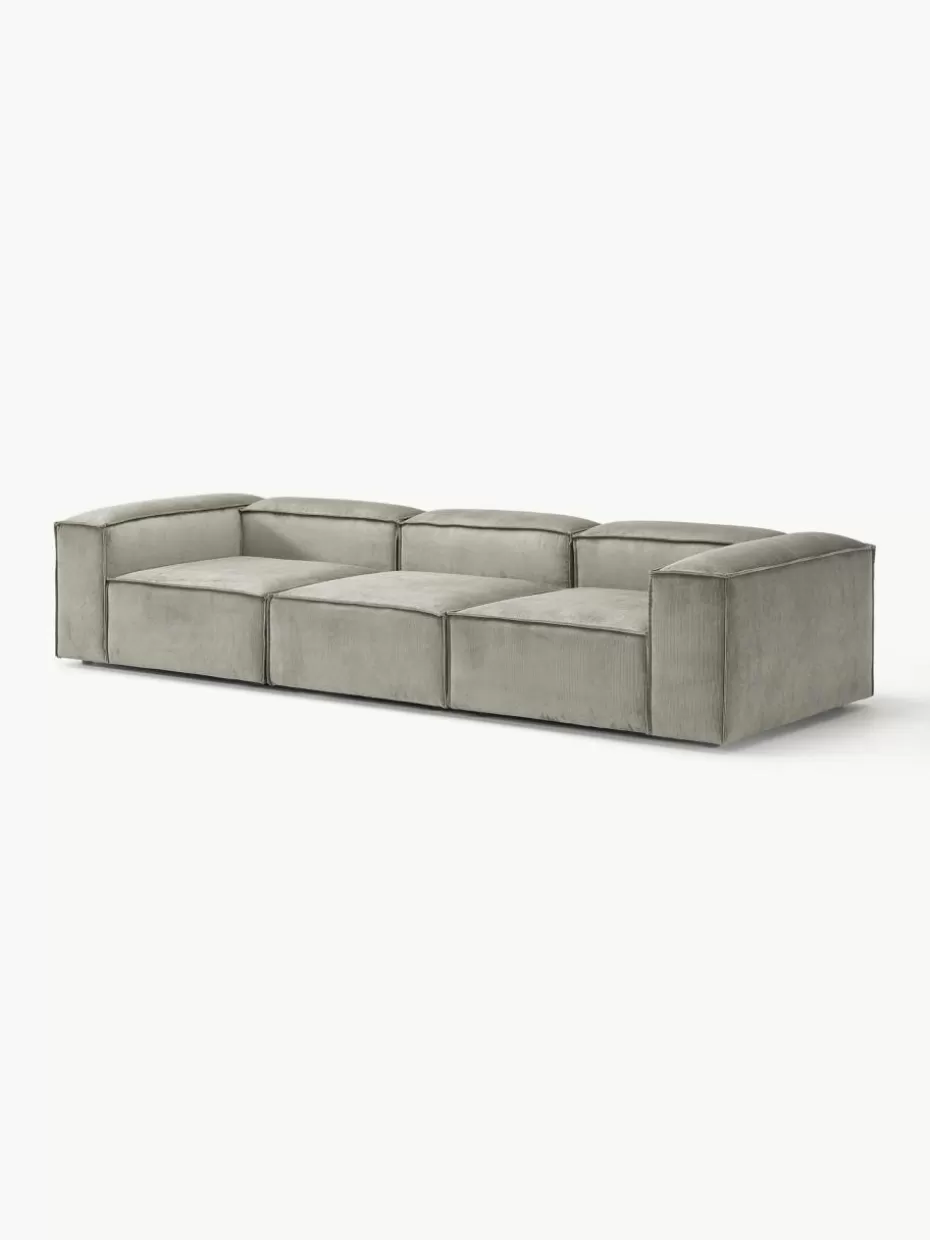 Sofas | Sofaserien-Westwing Collection Modulares Sofa Lennon (4-Sitzer) aus Cord Cord Grau