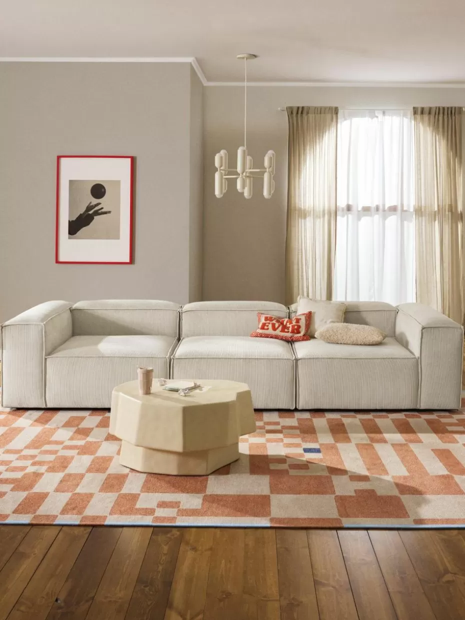 Sofas | Sofaserien-Westwing Collection Modulares Sofa Lennon (4-Sitzer) aus Cord Cord Hellbeige