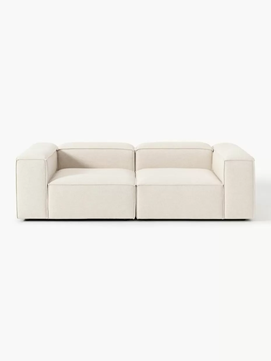 Sofaserien-Westwing Collection Modulares Sofa Lennon (3-Sitzer) aus Leinen-Mix Leinen-Mix Beige