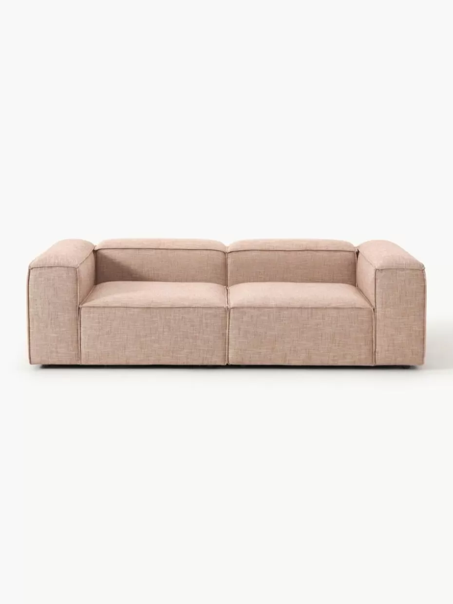 Sofaserien-Westwing Collection Modulares Sofa Lennon (3-Sitzer) aus Leinen-Mix Leinen-Mix Rostrot