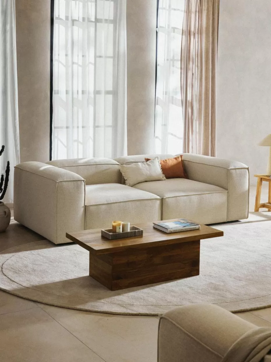 Sofaserien-Westwing Collection Modulares Sofa Lennon (3-Sitzer) aus Leinen-Mix Leinen-Mix Beige