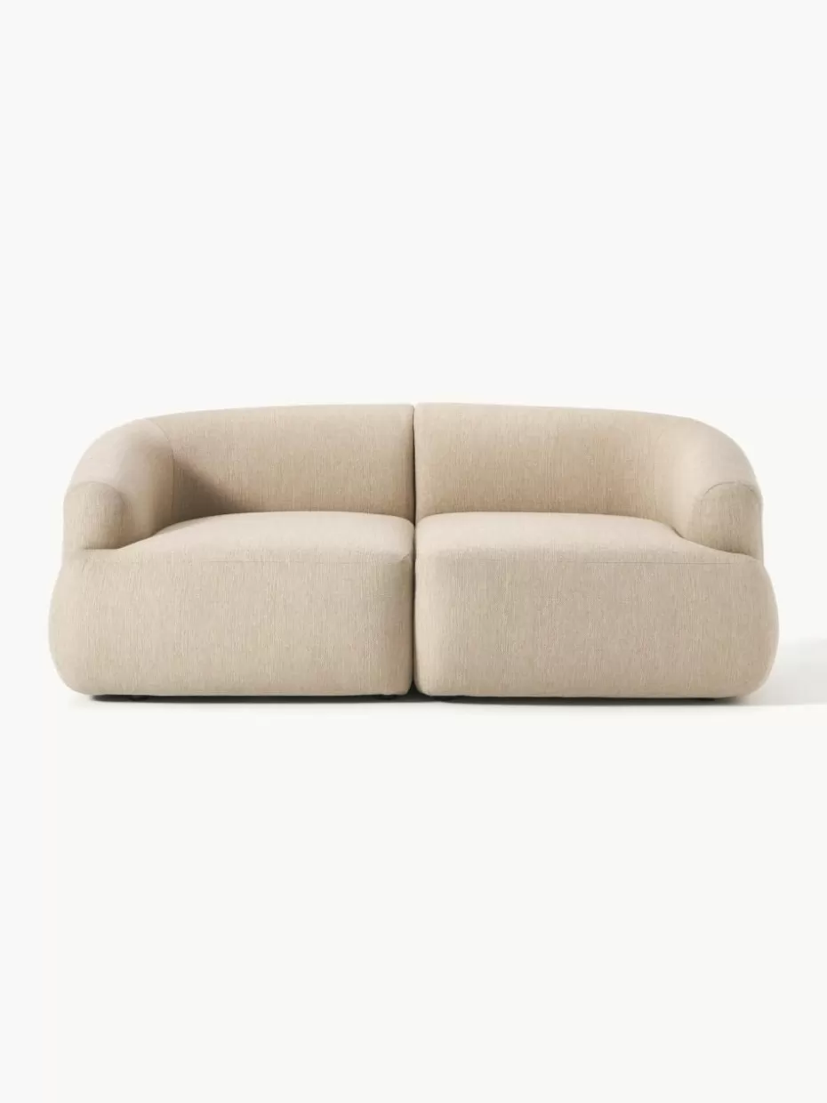 Sofas | Sofaserien-Westwing Collection Modulares Sofa Sofia (2-Sitzer) Webstoff Hellbeige