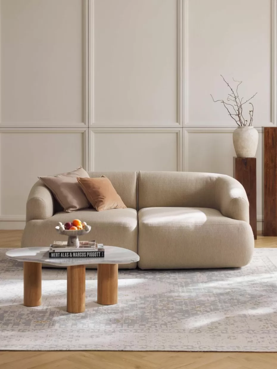 Sofas | Sofaserien-Westwing Collection Modulares Sofa Sofia (2-Sitzer) Webstoff Hellbeige