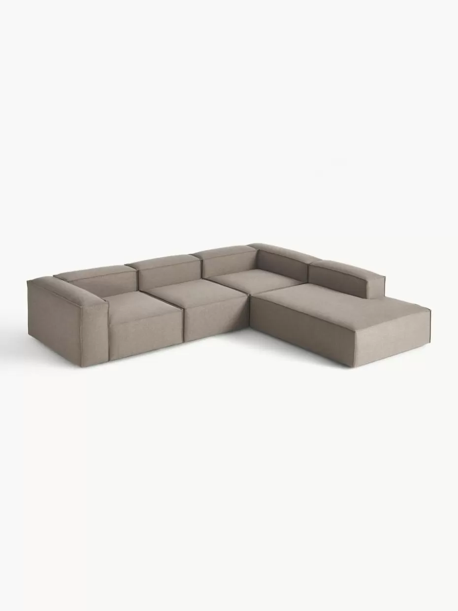 Sofas | Sofaserien-Westwing Collection Modulares XL-Ecksofa Lennon Webstoff Taupe