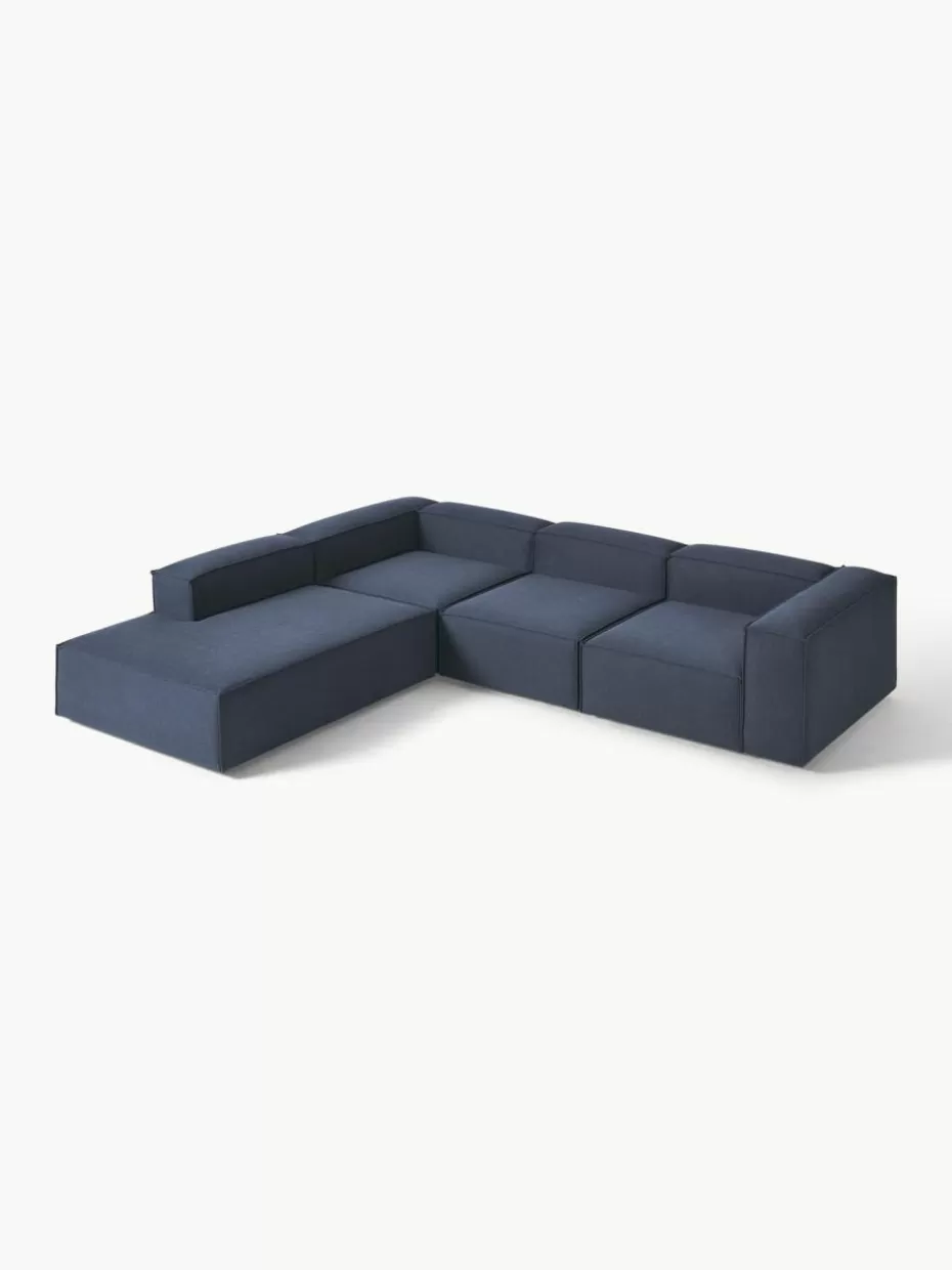 Sofas | Sofaserien-Westwing Collection Modulares XL-Ecksofa Lennon Webstoff Dunkelblau