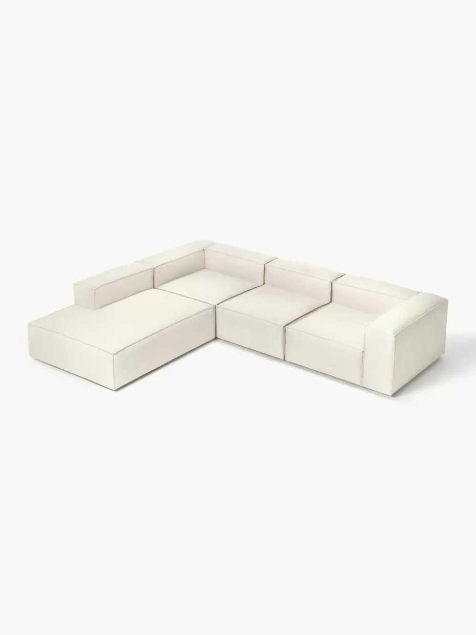Sofas | Sofaserien-Westwing Collection Modulares XL-Ecksofa Lennon Webstoff Off White