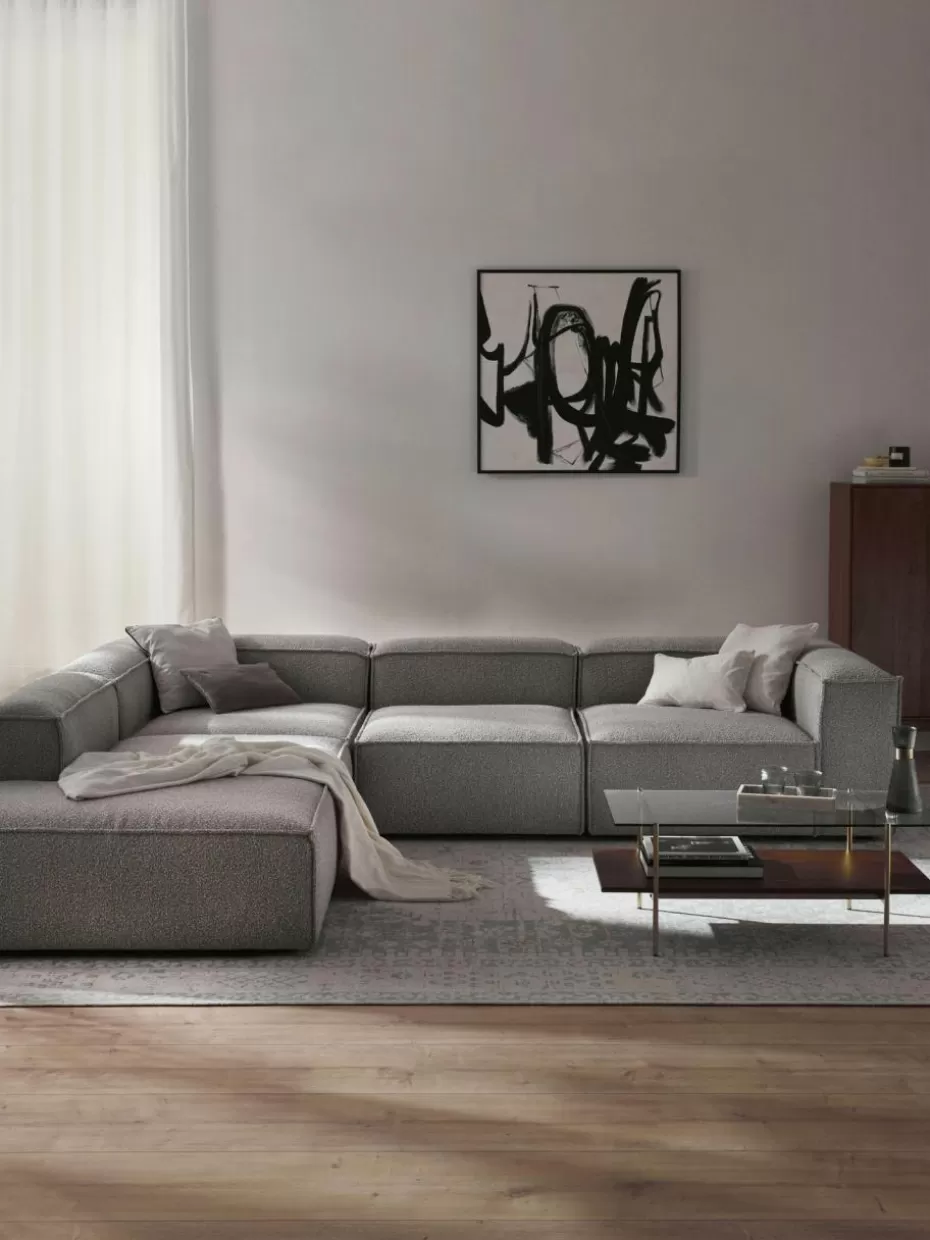 Sofas | Sofaserien-Westwing Collection Modulares XL-Ecksofa Lennon aus Bouclé Bouclé Taupe