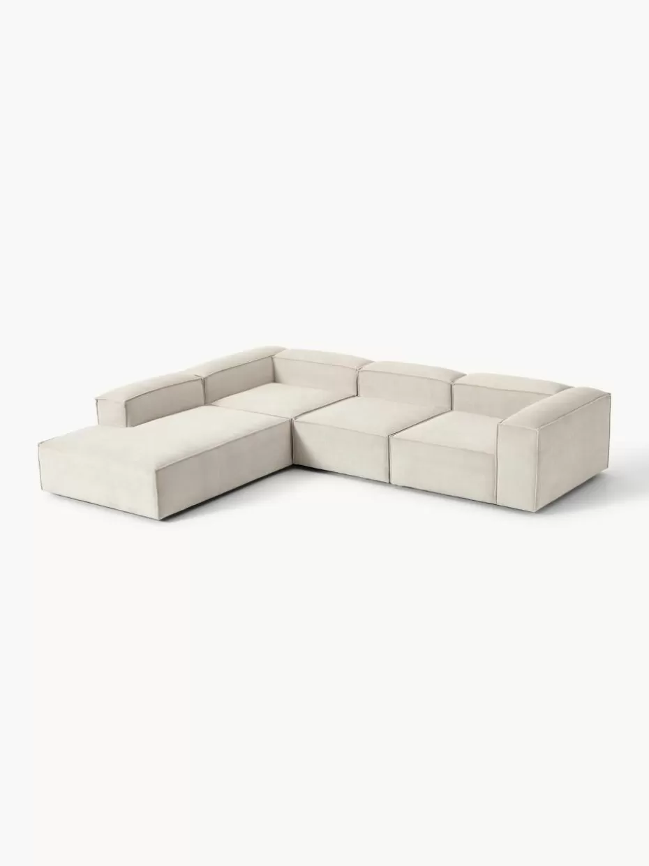 Sofas | Sofaserien-Westwing Collection Modulares XL-Ecksofa Lennon aus Cord Cord Hellbeige