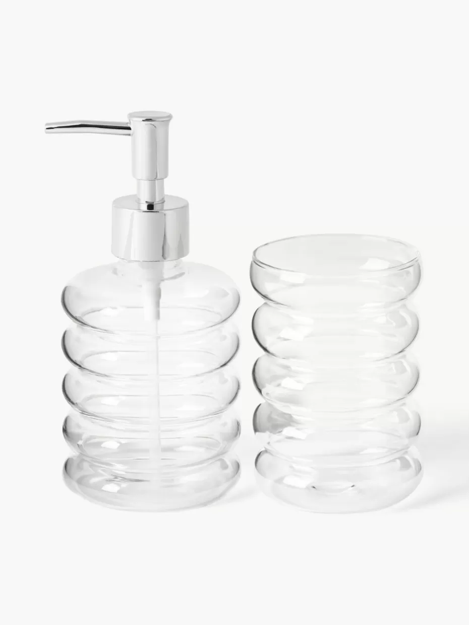Zahnputzbecher | Seifenspender & Seifenschalen-Westwing Collection Mundgeblasene Bad-Accessoires Bubbly, 2er-Set