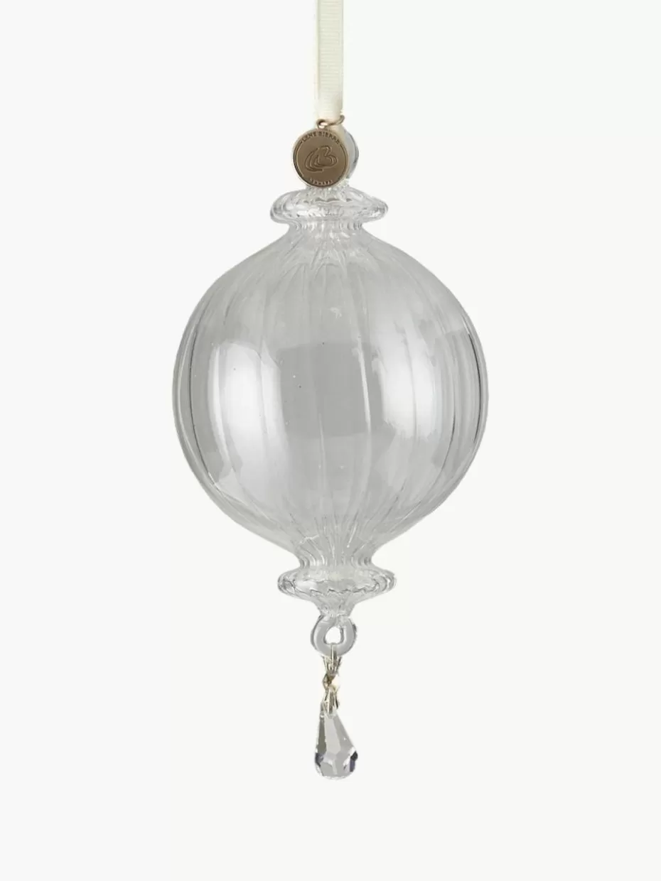 Weihnachtskugeln & Baumanhänger | Romantische Details-Lene Bjerre Mundgeblasene Baumanhänger Genuine, H 16 cm, 6 Stück