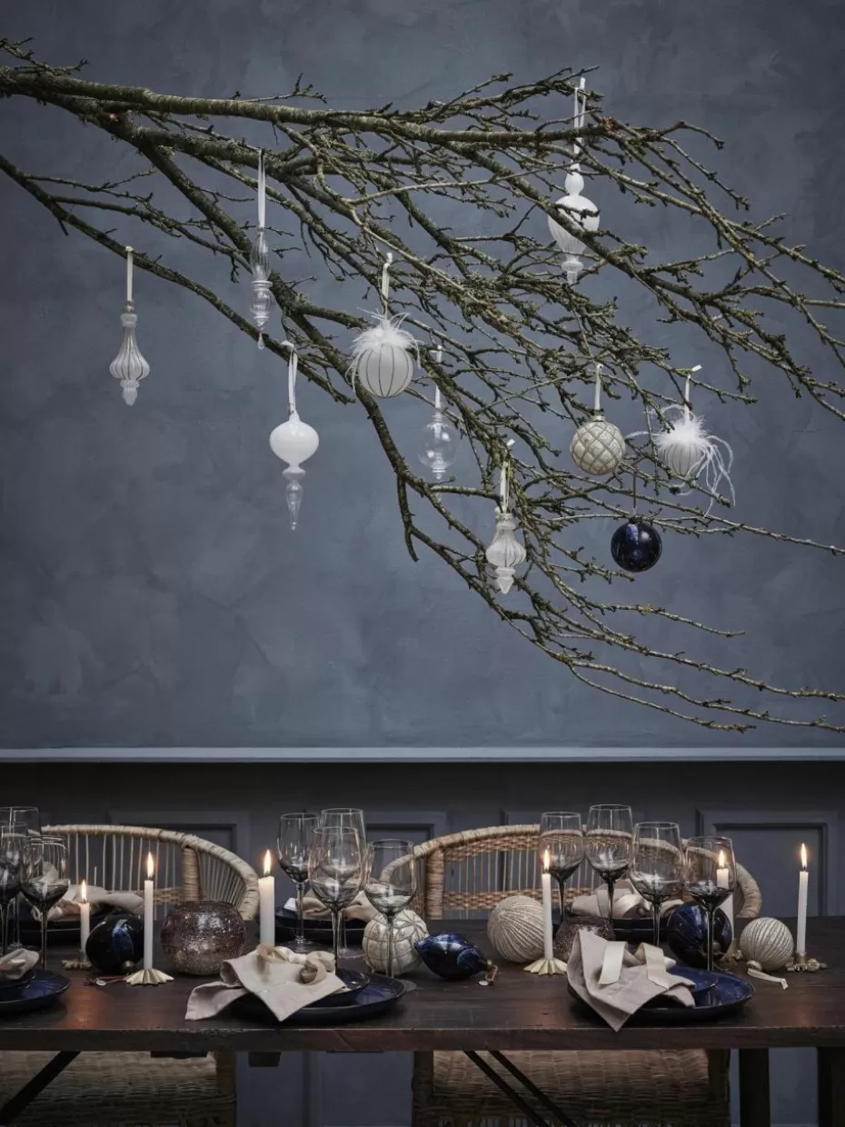 Weihnachtskugeln & Baumanhänger | Romantische Details-Lene Bjerre Mundgeblasene Baumanhänger Genuine, H 16 cm, 6 Stück