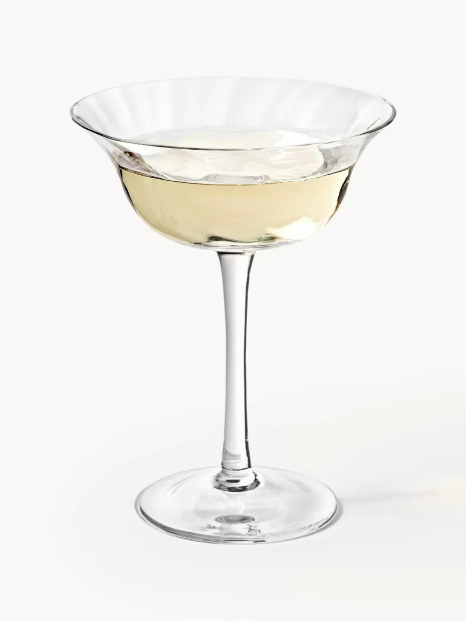 Weihnachtsgeschirr | Romantische Details-Westwing Collection Mundgeblasene Champagnerschalen Swirl, 4 Stück