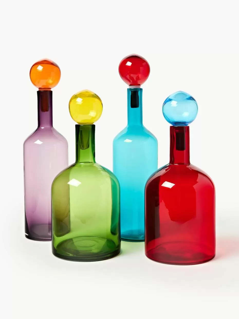 Deko-Objekte-Pols Potten Mundgeblasene Deko-Flaschen Bubbles, 4er-Set Bunt
