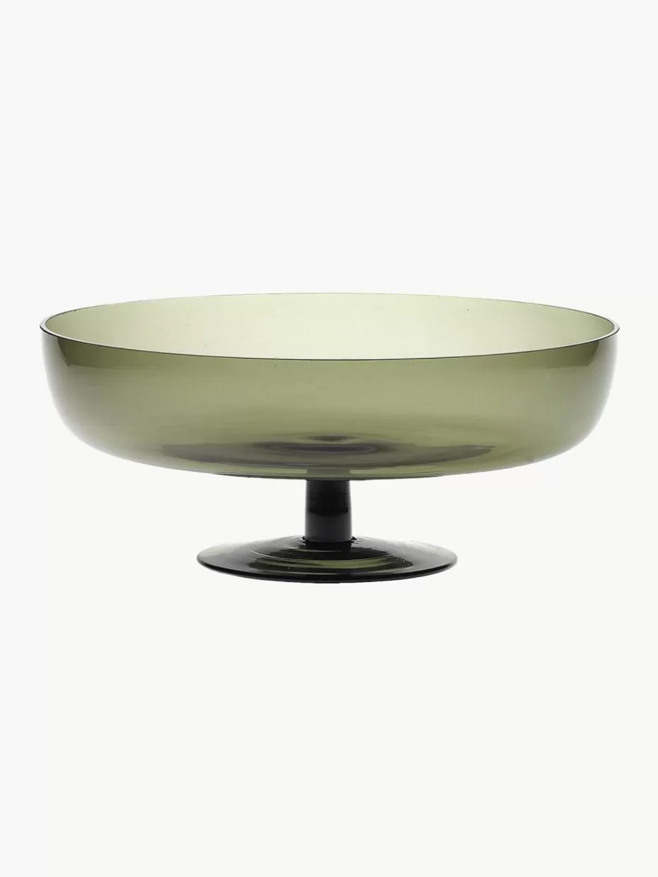 Dekoschalen-Bitossi Home Mundgeblasene Glas-Servierschale Diseguale in Grau, Ø 25 cm