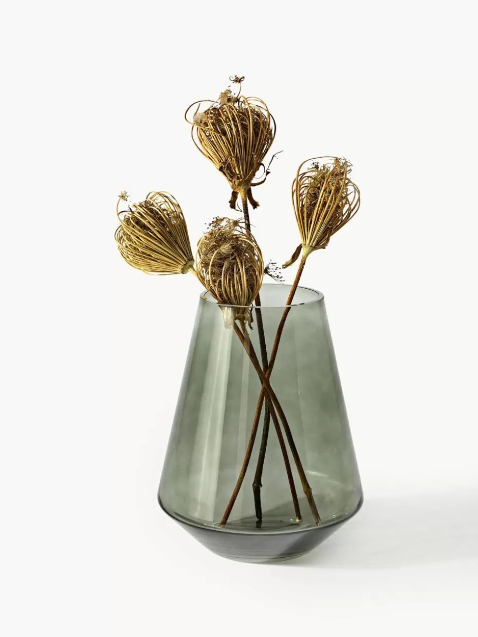 Festliche Eleganz | Vasen-Westwing Collection Mundgeblasene Glas-Vase Joyce, H 21 cm Grün