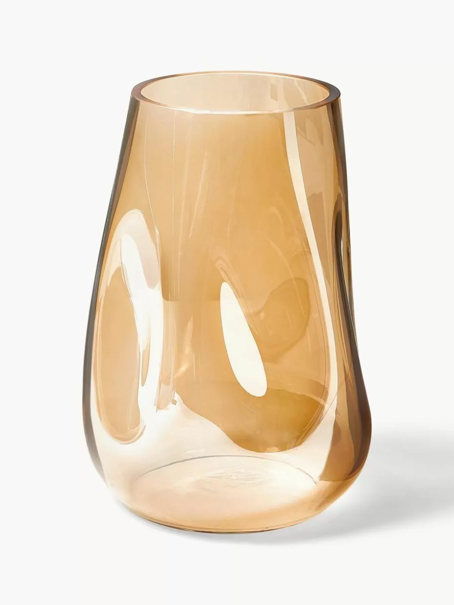 Vasen-Westwing Collection Mundgeblasene Glas-Vase Luster, H 26 cm Ocker