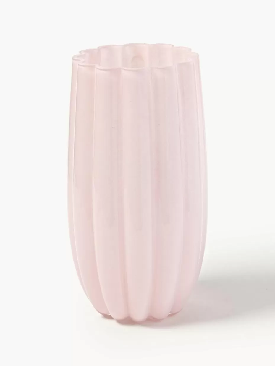 Vasen-Pols Potten Mundgeblasene Glas-Vase Melon, H 38 cm Hellrosa