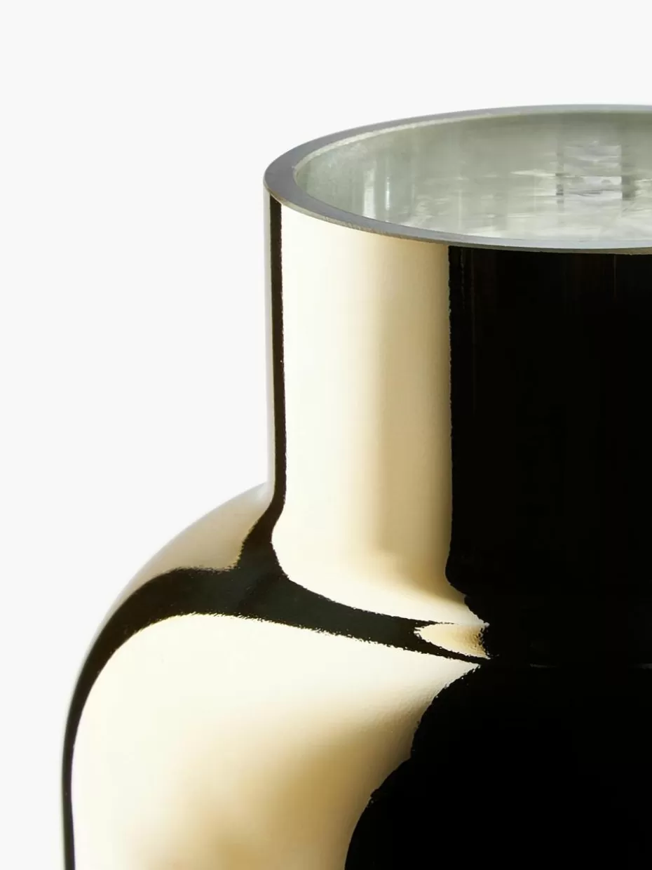 Vasen-Westwing Collection Mundgeblasene Glas-Vase Uma, H 27 cm Transparent, Goldfarben