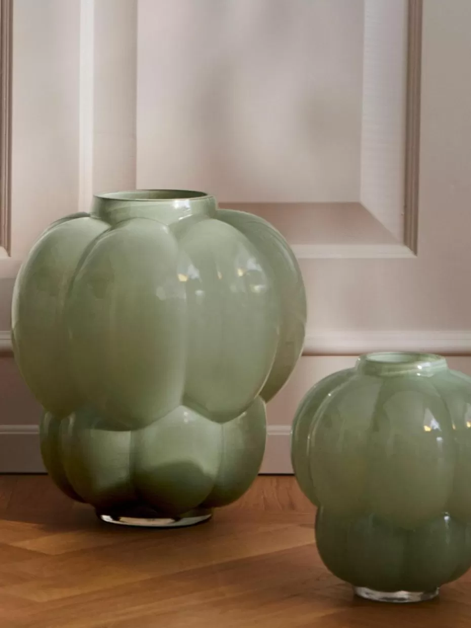 Vasen-Aytm Mundgeblasene Glas-Vase Uva, H 35 cm Salbeigrün, glänzend