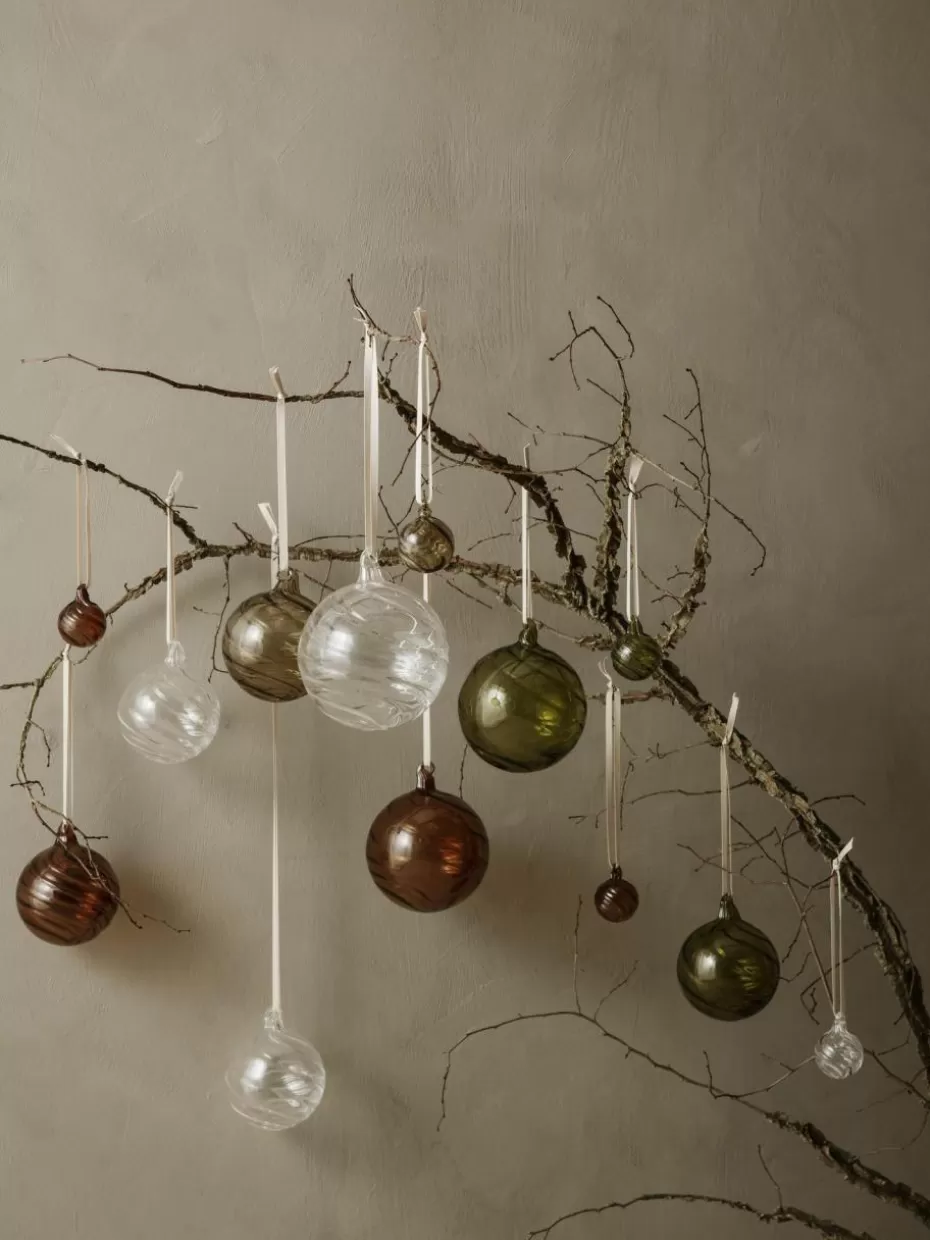 Weihnachtskugeln & Baumanhänger-ferm LIVING Mundgeblasene Glas-Weihnachtskugeln Twirl, 8er-Set