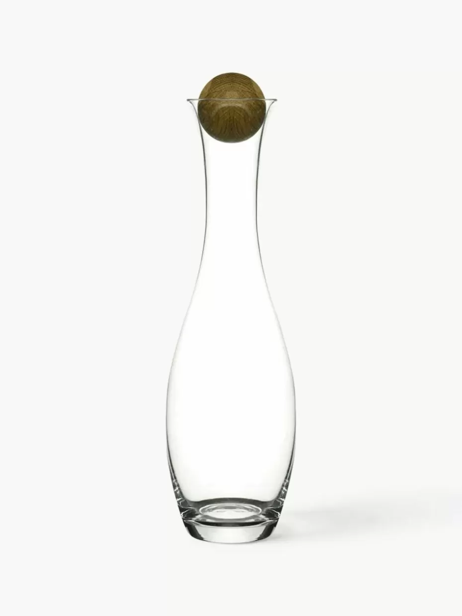 Kannen & Karaffen-Sagaform Mundgeblasene Karaffe Eden mit Holzdeckel, 1 L