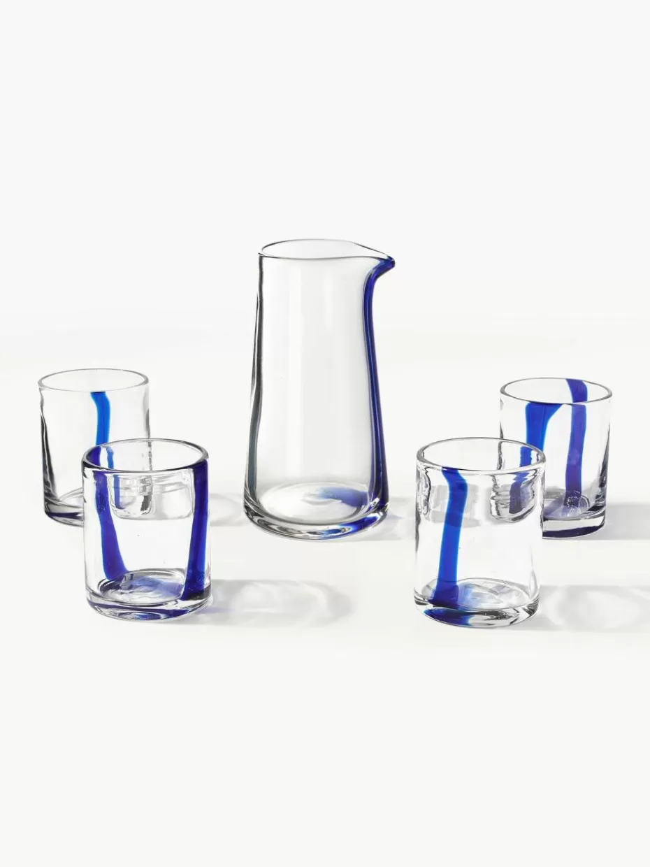 Kannen & Karaffen | Wassergläser-Westwing Collection Mundgeblasene Karaffe Taha mit Wassergläsern, 5er-Set