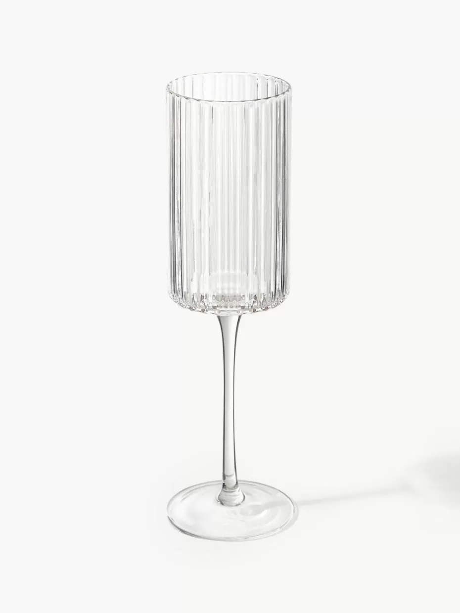 Romantische Details | Champagner- & Sektgläser-Westwing Collection Mundgeblasene Sektgläser Aleo, 4 Stück Transparent
