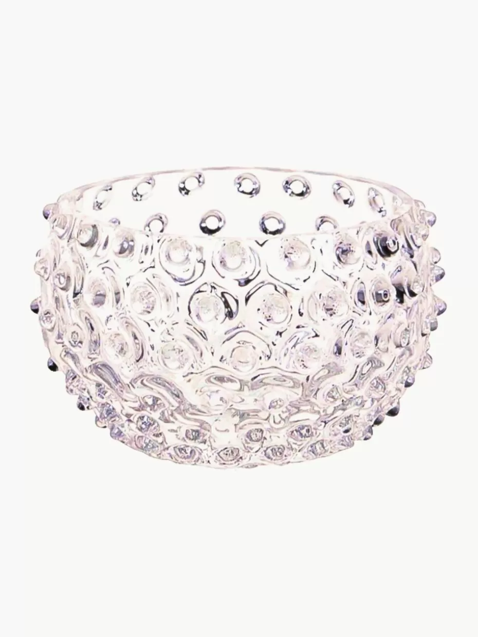 Dipschalen & Snackschalen-Anna von Lipa Mundgeblasene Snackschalen Hobnail, 4 Stück Transparent