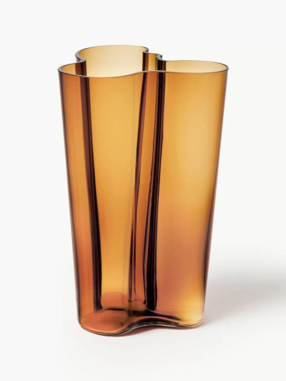 Vasen-iittala Mundgeblasene Vase Alvar Aalto, H 25 cm Orange, transparent