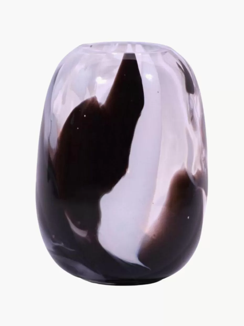 Vasen-Anna von Lipa Mundgeblasene Vase Meadows, H 14 cm Hellrosa- und Pflaumentöne