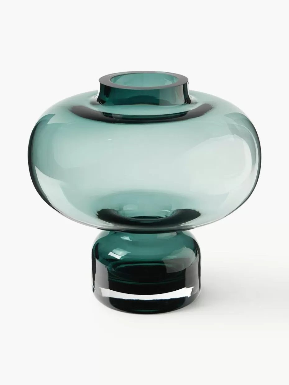 Festliche Eleganz | Vasen-Westwing Collection Mundgeblasene Vase Nicola, H 20 cm Dunkelgrün