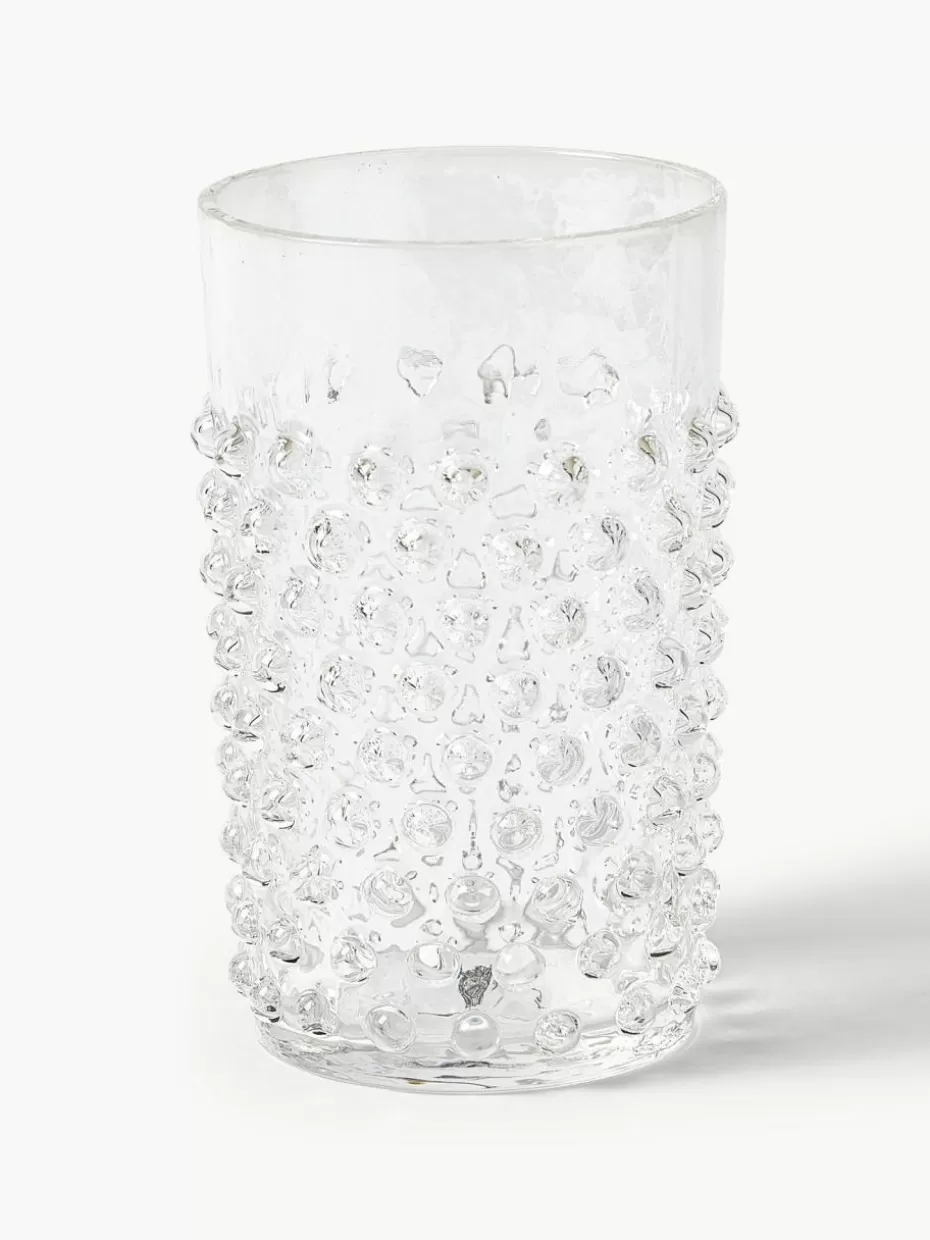 Wassergläser-Anna von Lipa Mundgeblasene Wassergläser Hobnail, 6 Stück Transparent