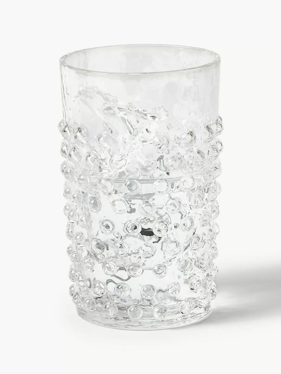 Wassergläser-Anna von Lipa Mundgeblasene Wassergläser Hobnail, 6 Stück Transparent