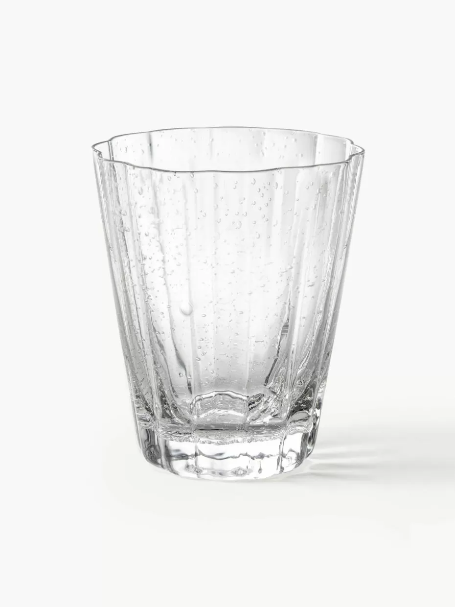 Bargläser | Wassergläser-Westwing Collection Mundgeblasene Wassergläser Scallop Glasses mit Rillenstruktur, 4 Stück