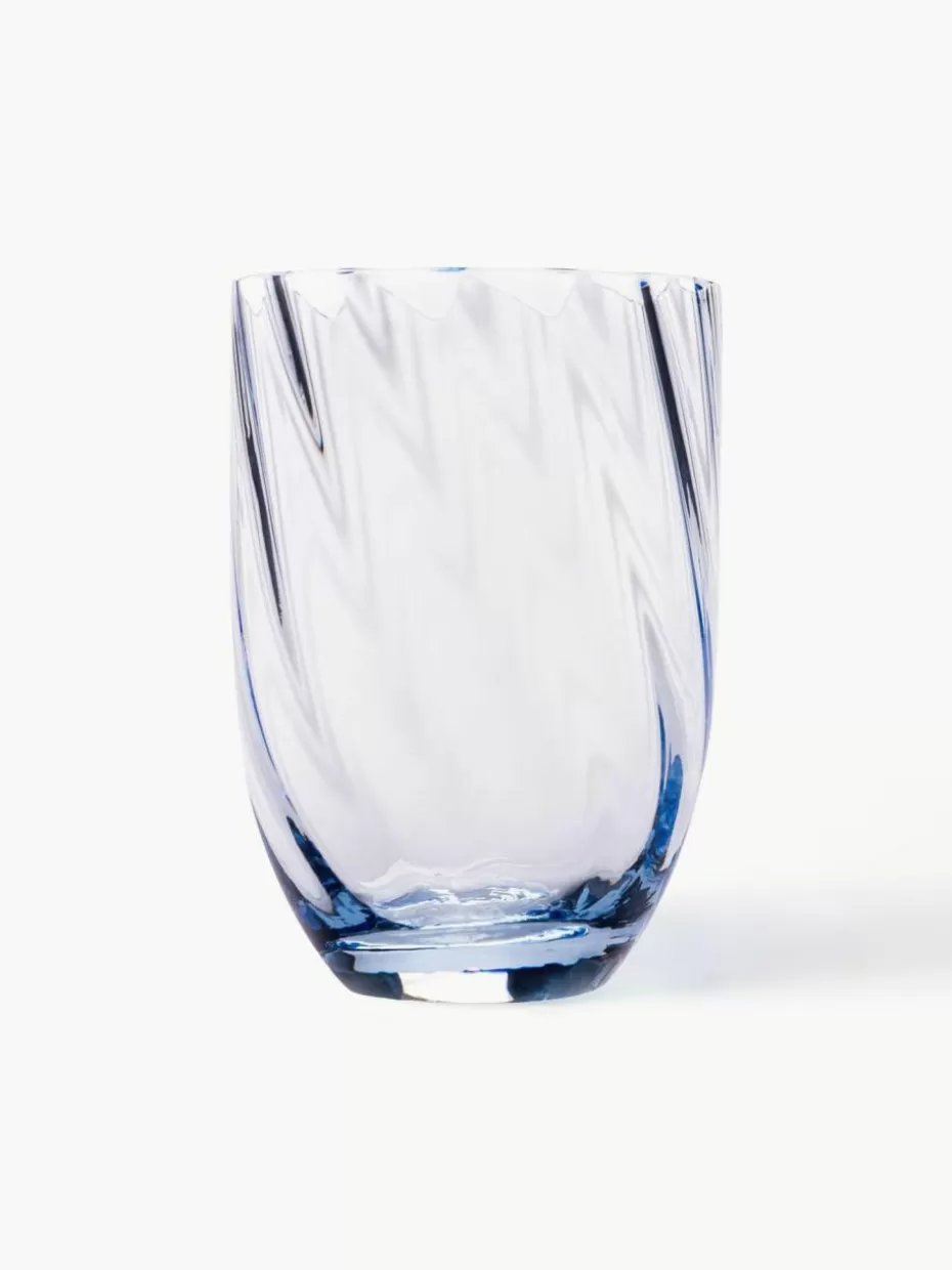 Wassergläser-Anna von Lipa Mundgeblasene Wassergläser Swirl, 6 Stück Hellblau