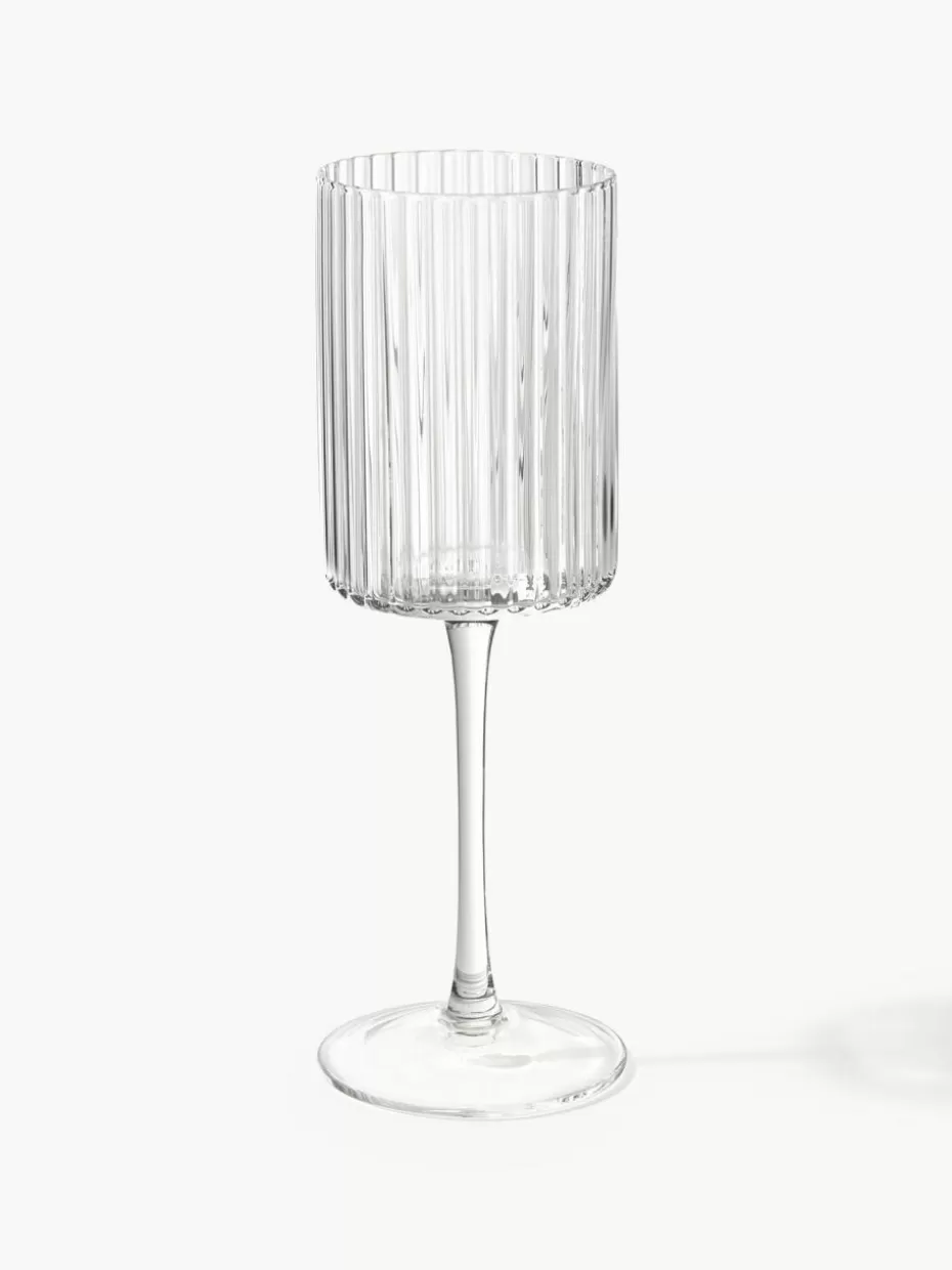 Weingläser-Westwing Collection Mundgeblasene Weingläser Aleo, 4 Stück Transparent