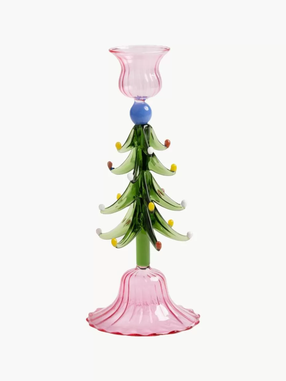 Weihnachtskerzen & Kerzenhalter | Glow-Up-&k amsterdam Mundgeblasener Glas-Kerzenhalter Merry Tree