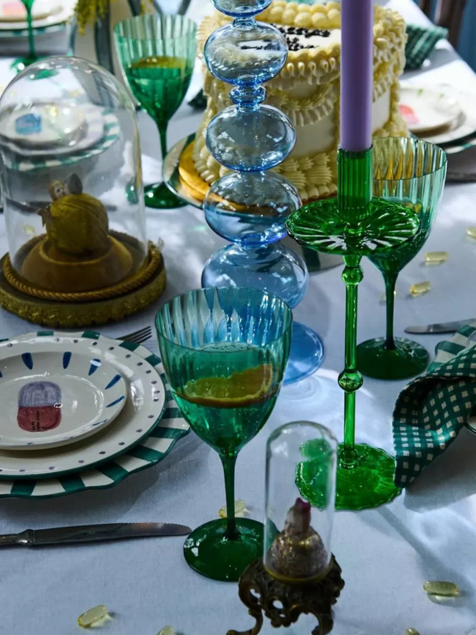 Kerzenständer & Kerzenhalter-Anna + Nina Mundgeblasener Kerzenhalter Carousel aus Borosilikatglas