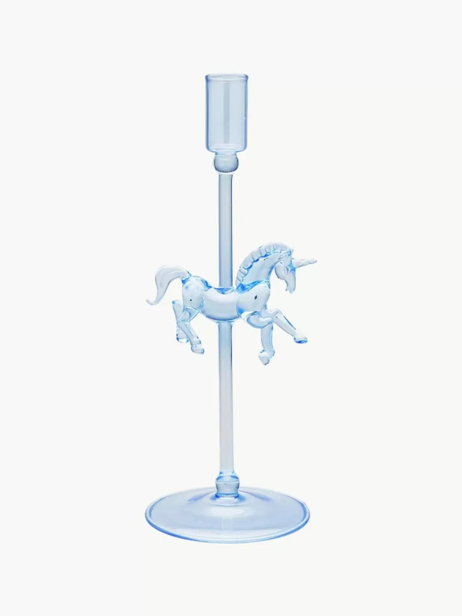 Kerzenständer & Kerzenhalter-Anna + Nina Mundgeblasener Kerzenhalter Pegasus aus Borosilikatglas