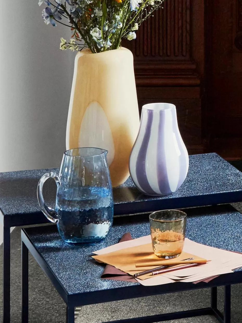 Kannen & Karaffen-Broste Copenhagen Mundgeblasener Krug Hammered, 2 L Blau, transparent