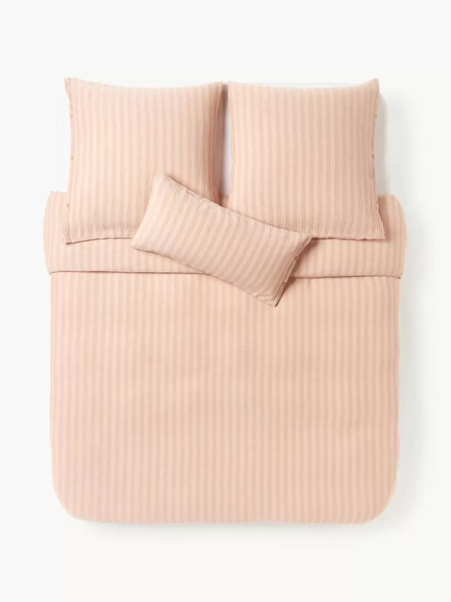 Bettwäsche-Westwing Collection Musselin-Bettdeckenbezug Saige Peach