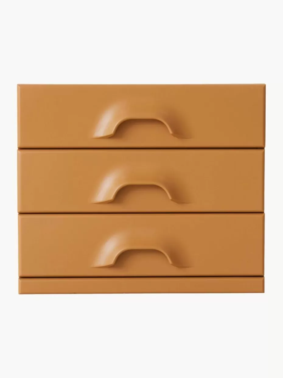 Nachttische-HKLIVING Nachttisch Ginger Orange mit Schubladen