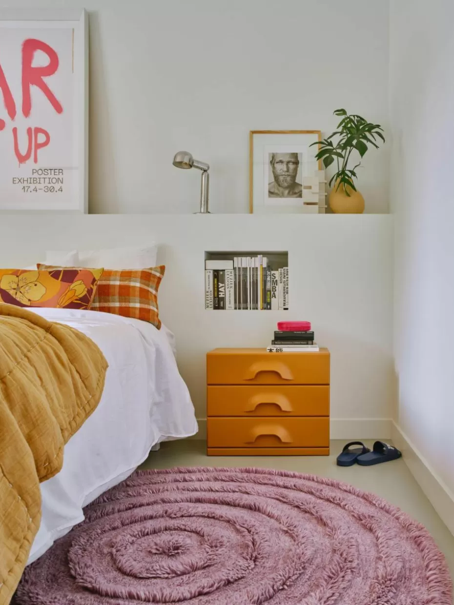 Nachttische-HKLIVING Nachttisch Ginger Orange mit Schubladen
