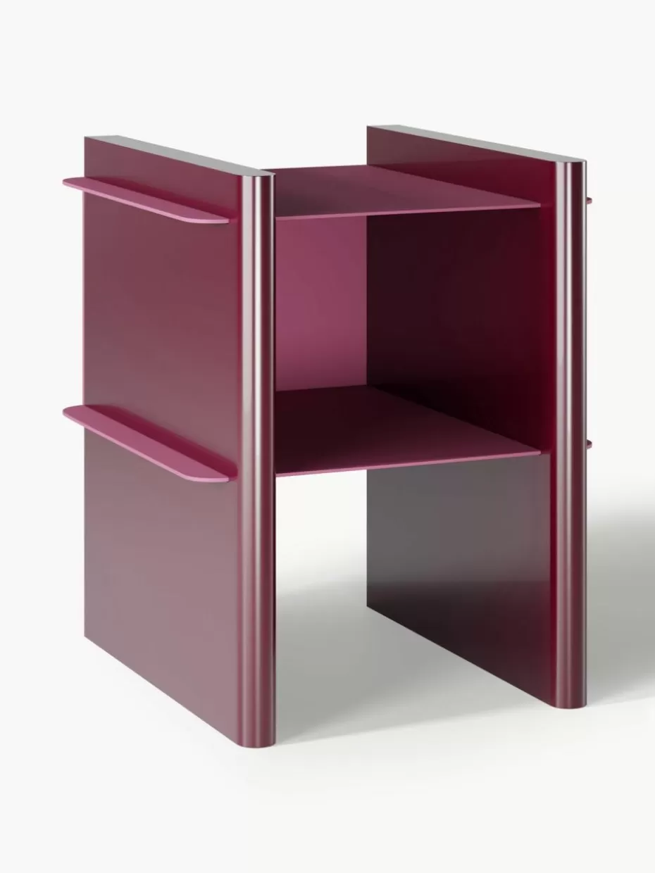 Nachttische-Westwing Collection Nachttisch Rami Pink, Weinrot