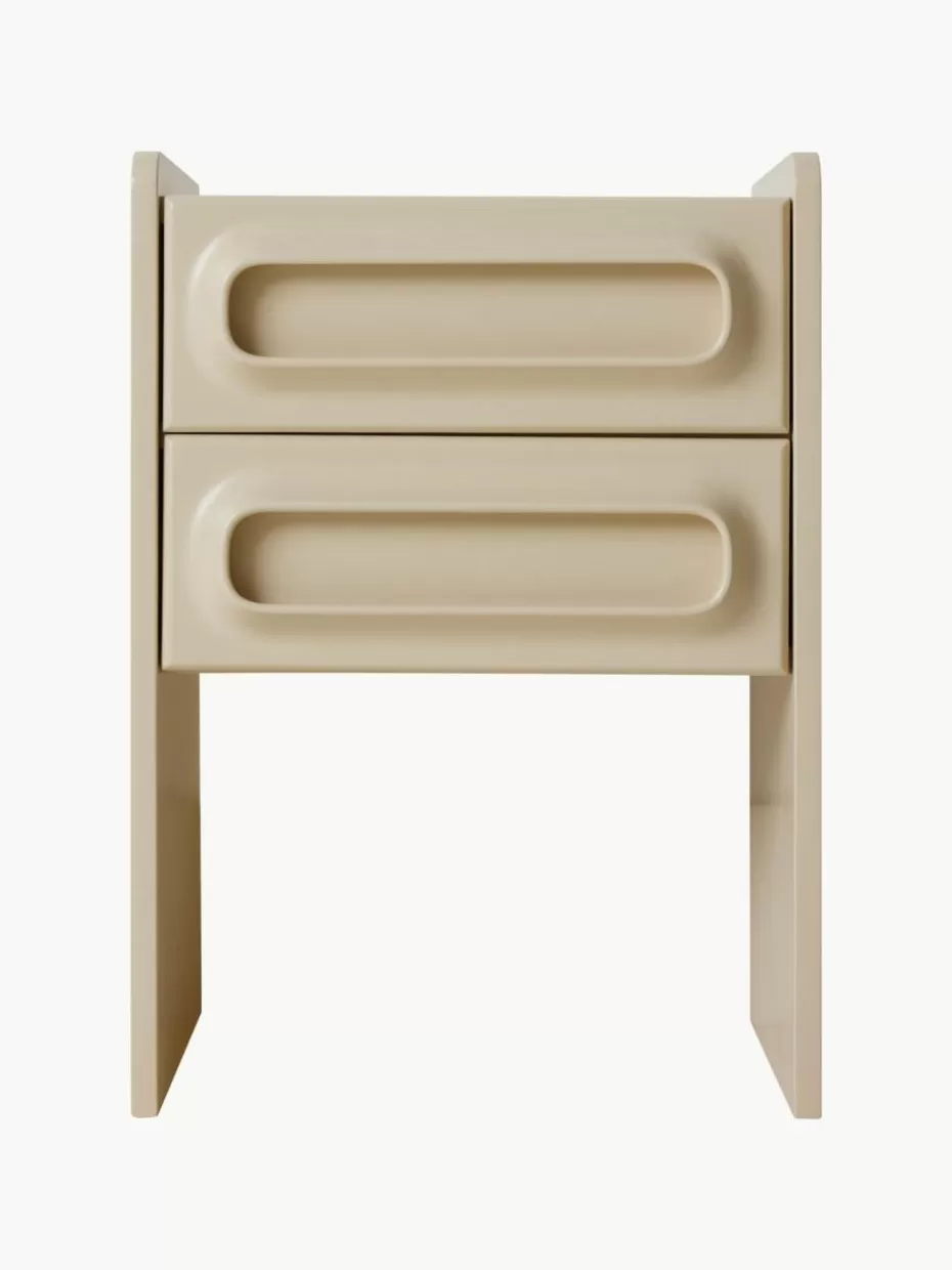 Nachttische-HKLIVING Nachttisch Space Hellbeige