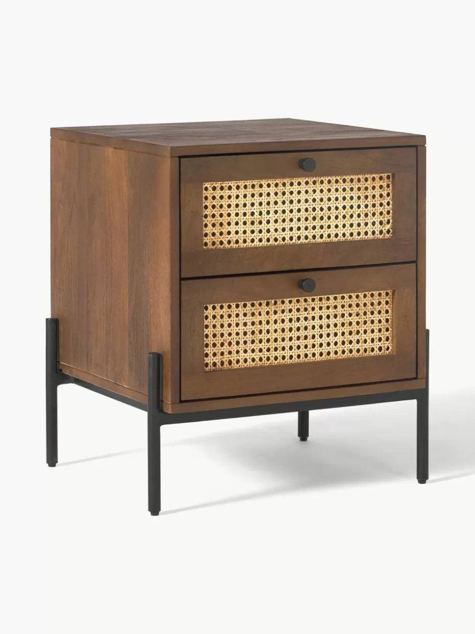 Nachttische-Westwing Collection Nachttisch Vienna mit Schubladen Mangoholz